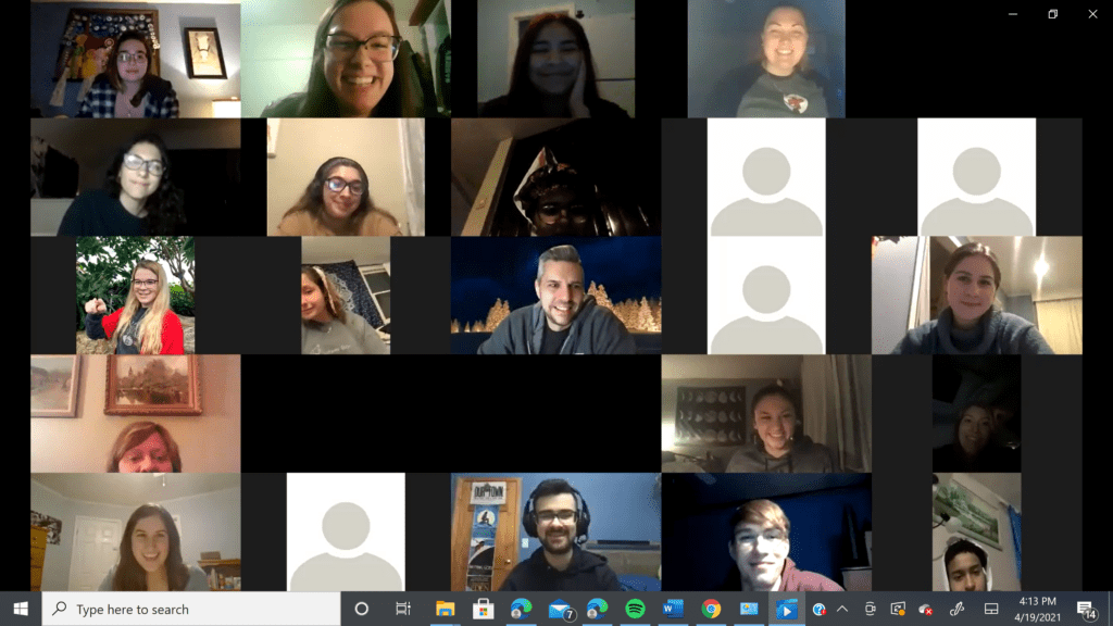 SA members on Zoom.