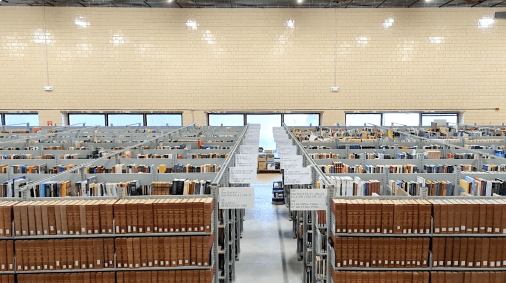 Library Stacks in Schrader Hall