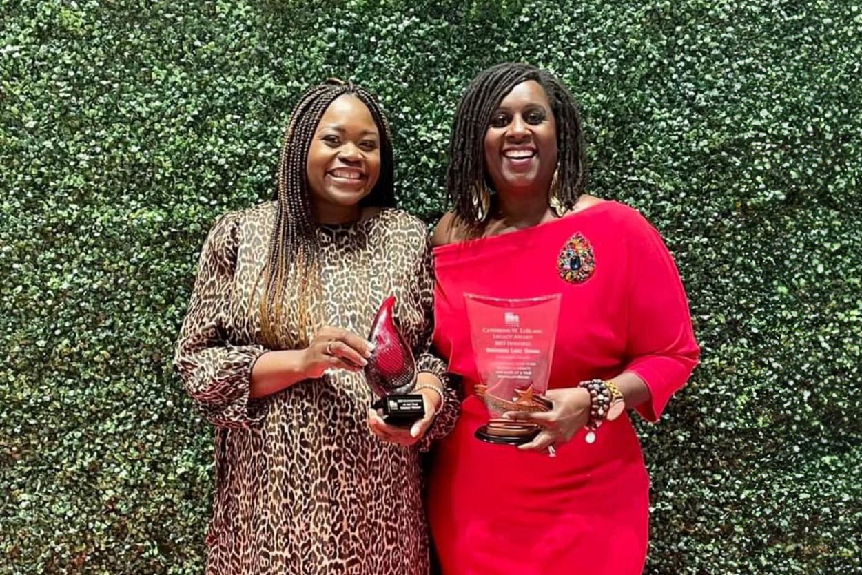 1C8859F3-32F9-485C-B871-98BFBED07AB8 Photograph of Rahama Wright and Ramunda Lark, Founder of mahogany Books