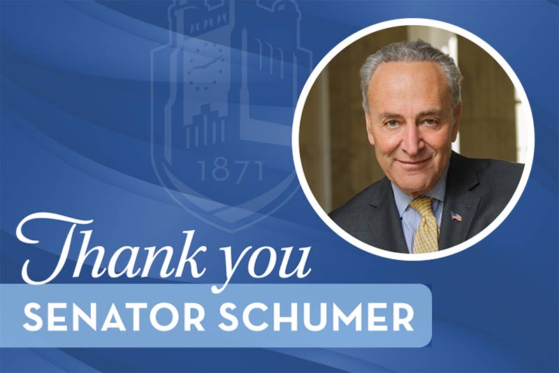 Thank you Charles Schumer