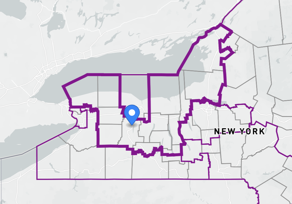 24th District Map indicating New York's 24th Congressional District