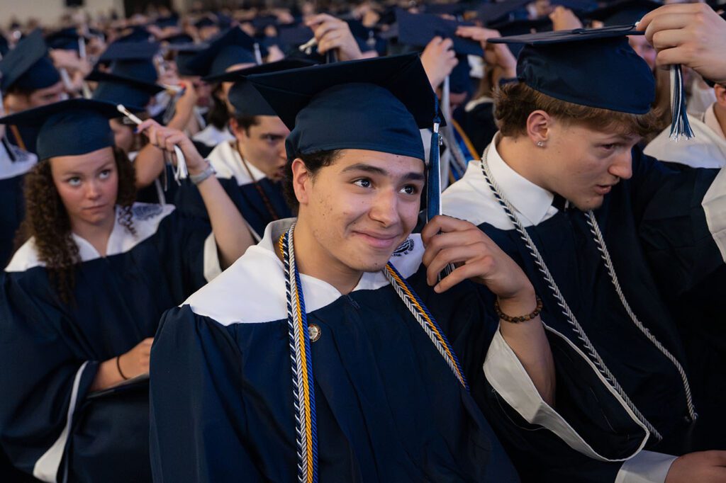 students at commencement