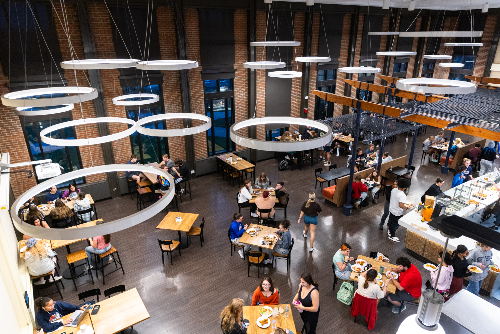 Overview from above of Red Jacket Dining Hall.
